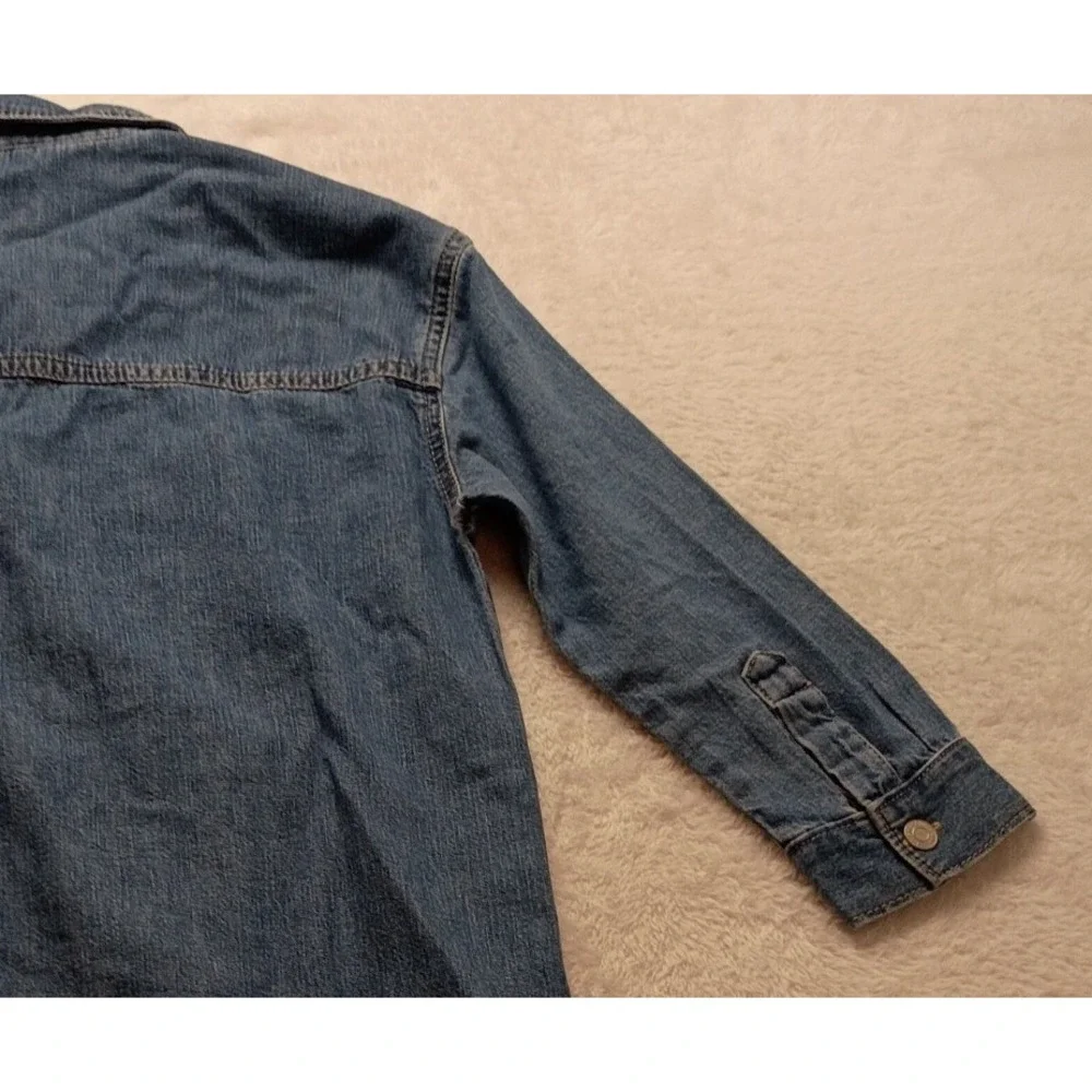 Gap Kids Denim Shirt Dress Medium Wash Long Sleeve Blue Size S 6-7 Casual NWT